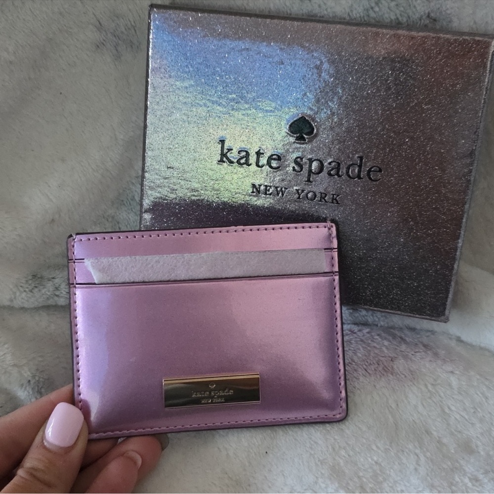NWT Kate Spade Quartz Pink Patent
Leather Card Holder - Picture 2 of 5
